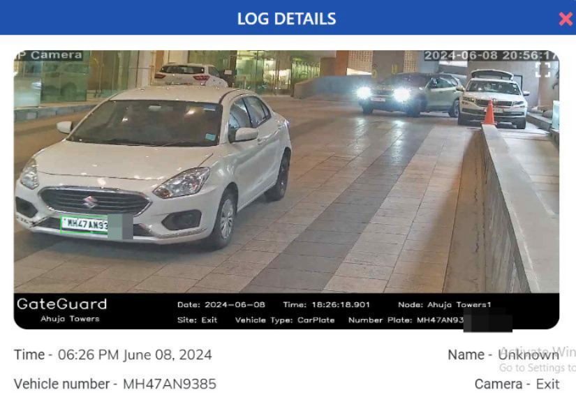 GateGuard ANPR cameras installed at Ahuja Tower entry points